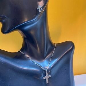 Cross necklace earrings set NWT